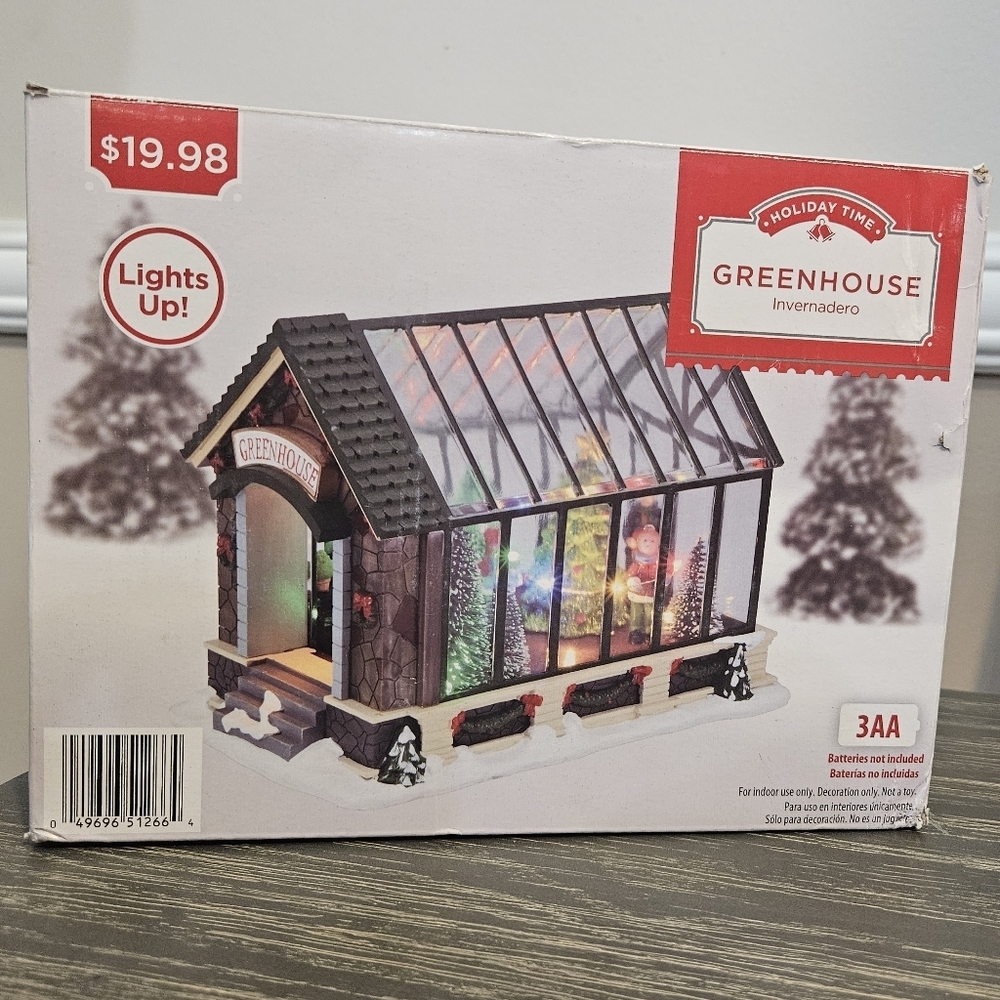 Holiday Time 2019 Green House  Christmas Village Victorian House Collectible